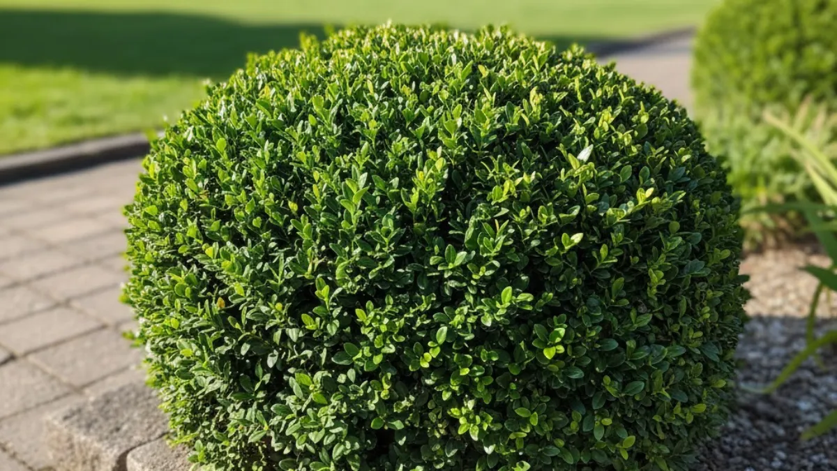 Buxinho com folhas verdes densas