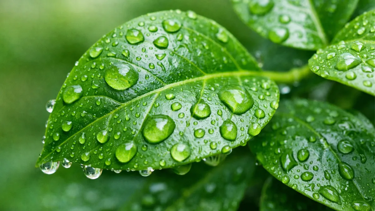 Folhas de ora-pro-nóbis verdes com textura natural