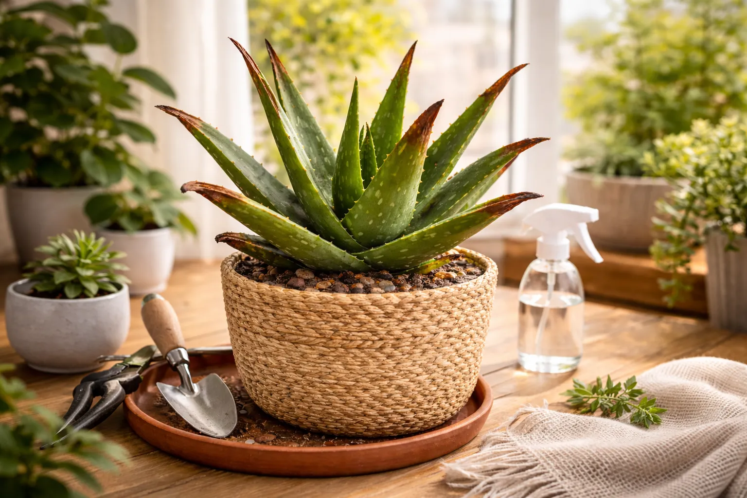 Por que as pontas da Babosa ficam marrons: Babosa com pontas marrons devido à falta de cuidados