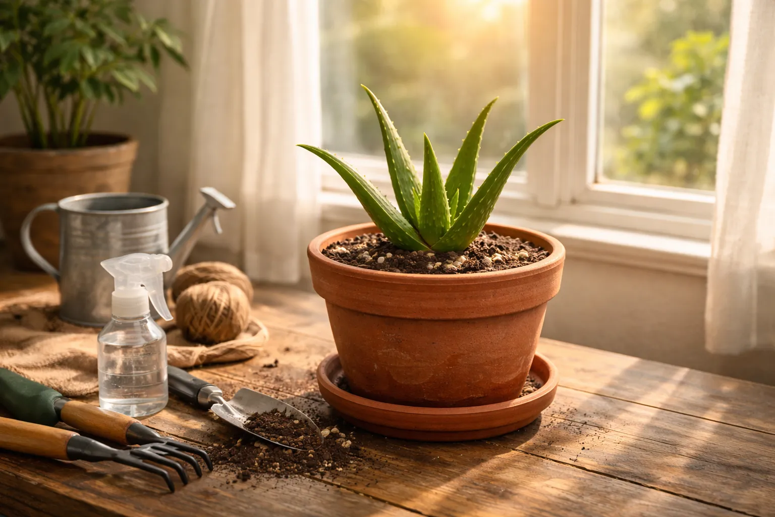 Babosa pode ficar no sol direto recebendo luz suave da manhã