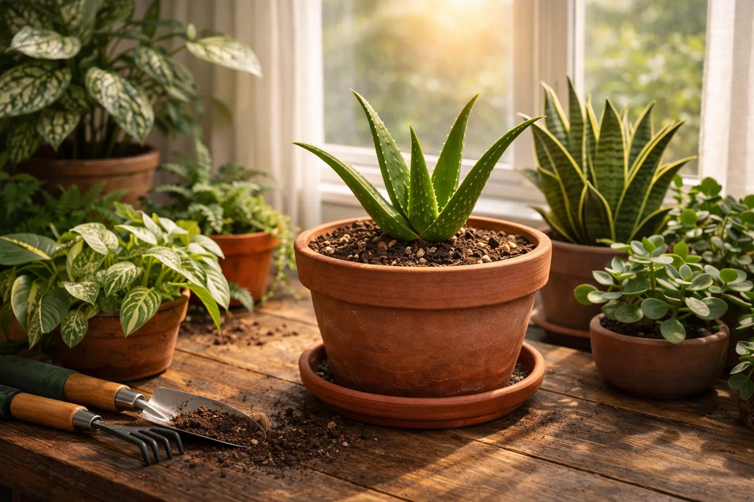 Quantas horas de sol a Babosa precisa recebendo luz natural em vaso