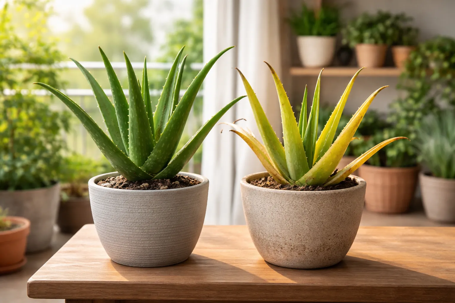 Por que a Babosa fica amarela em vaso dentro de casa