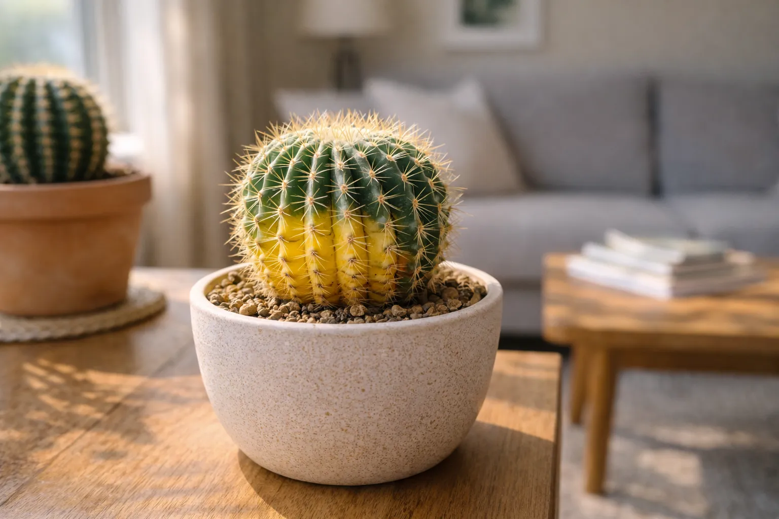 Por que o cacto fica amarelo em ambiente interno