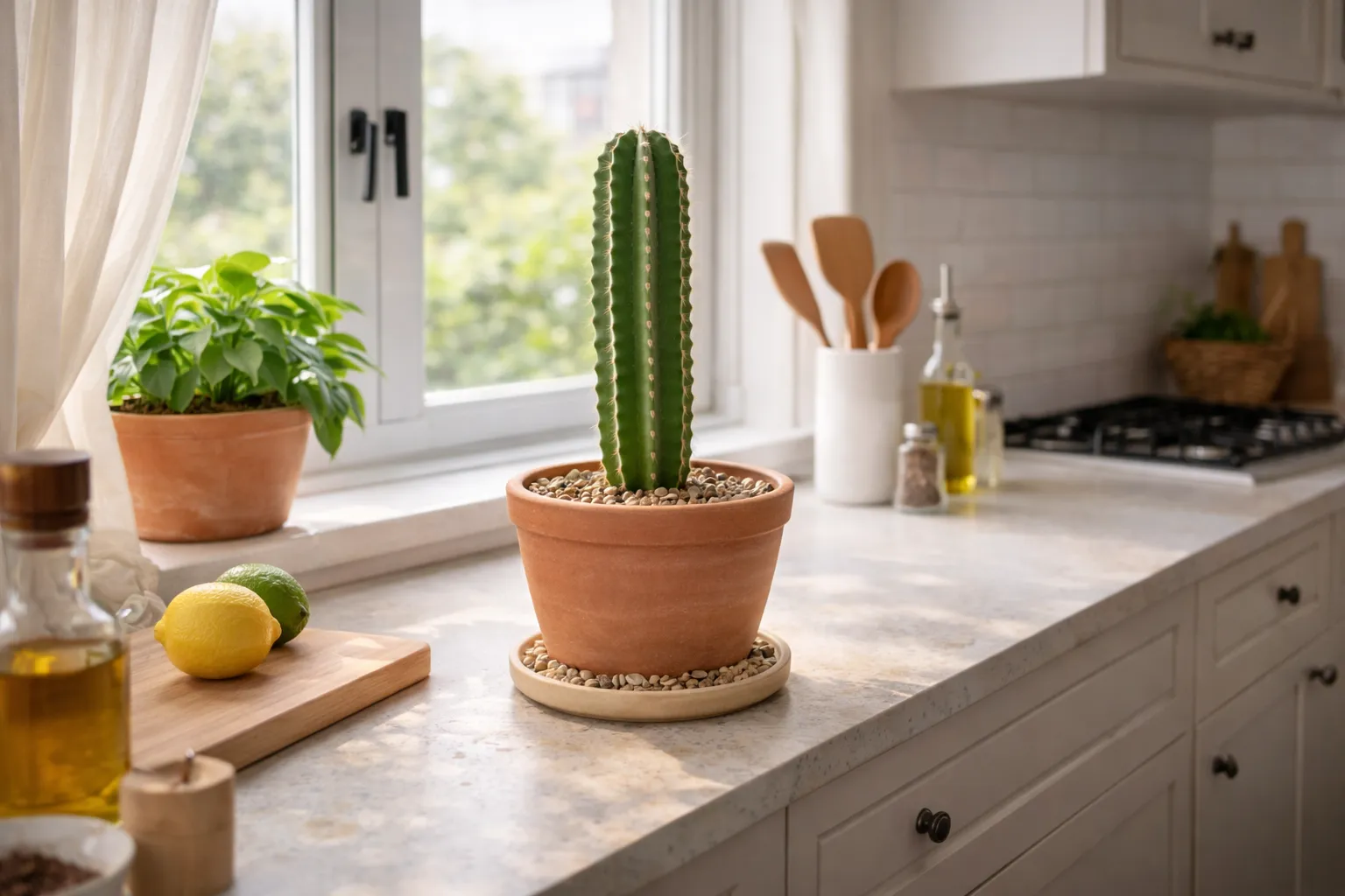 Cactos podem ficar em banheiro ou cozinha perto da janela