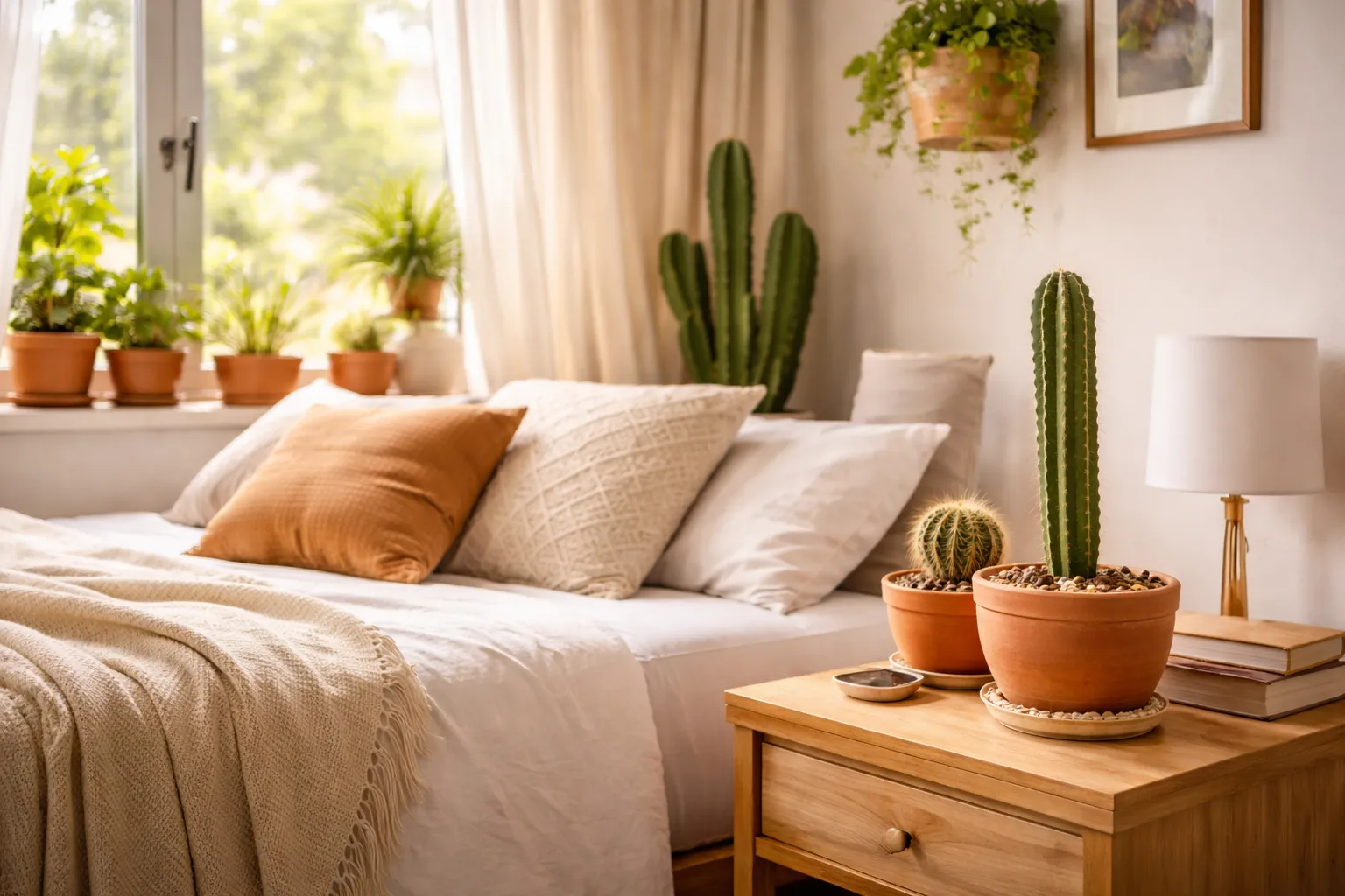 Cactos podem ficar no quarto próximos à janela com luz natural