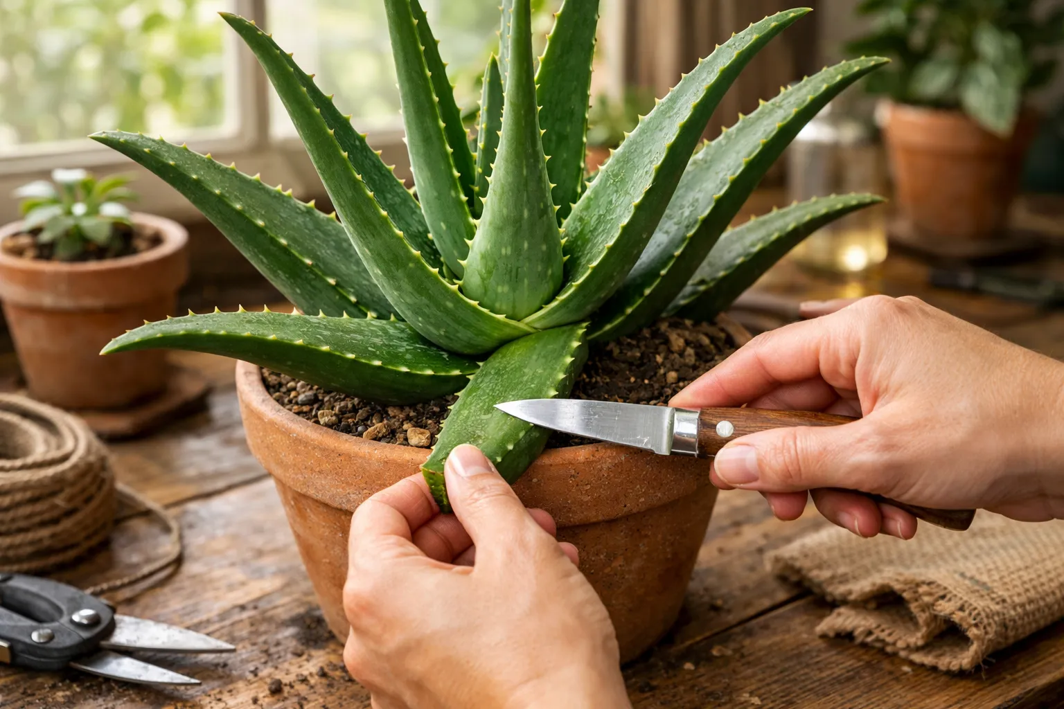 Pode cortar folhas da Babosa sem matar a planta em vaso