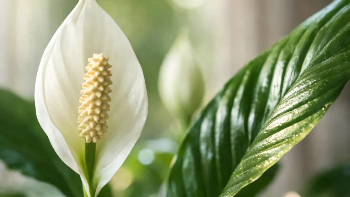 Lírio-da-paz posicionado em local de luz indireta