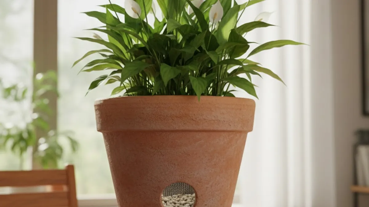 Planta Lírio-da-paz cultivada em vaso médio com boa drenagem