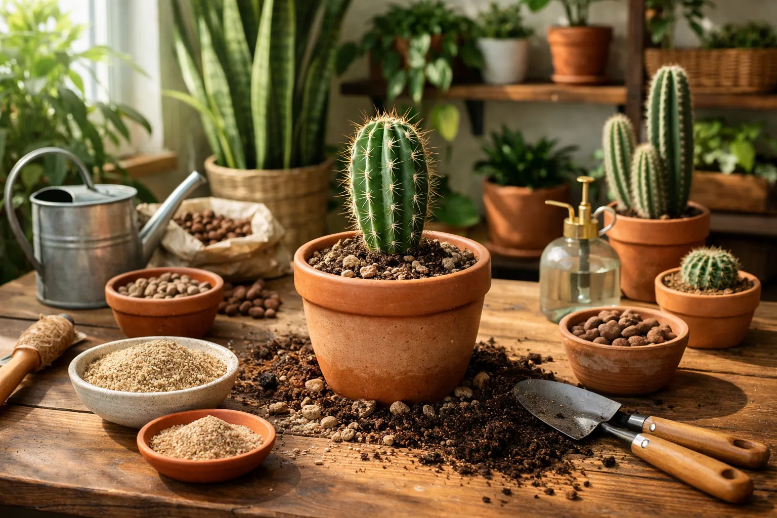 Como plantar cactos corretamente em vaso em ambiente interno iluminado