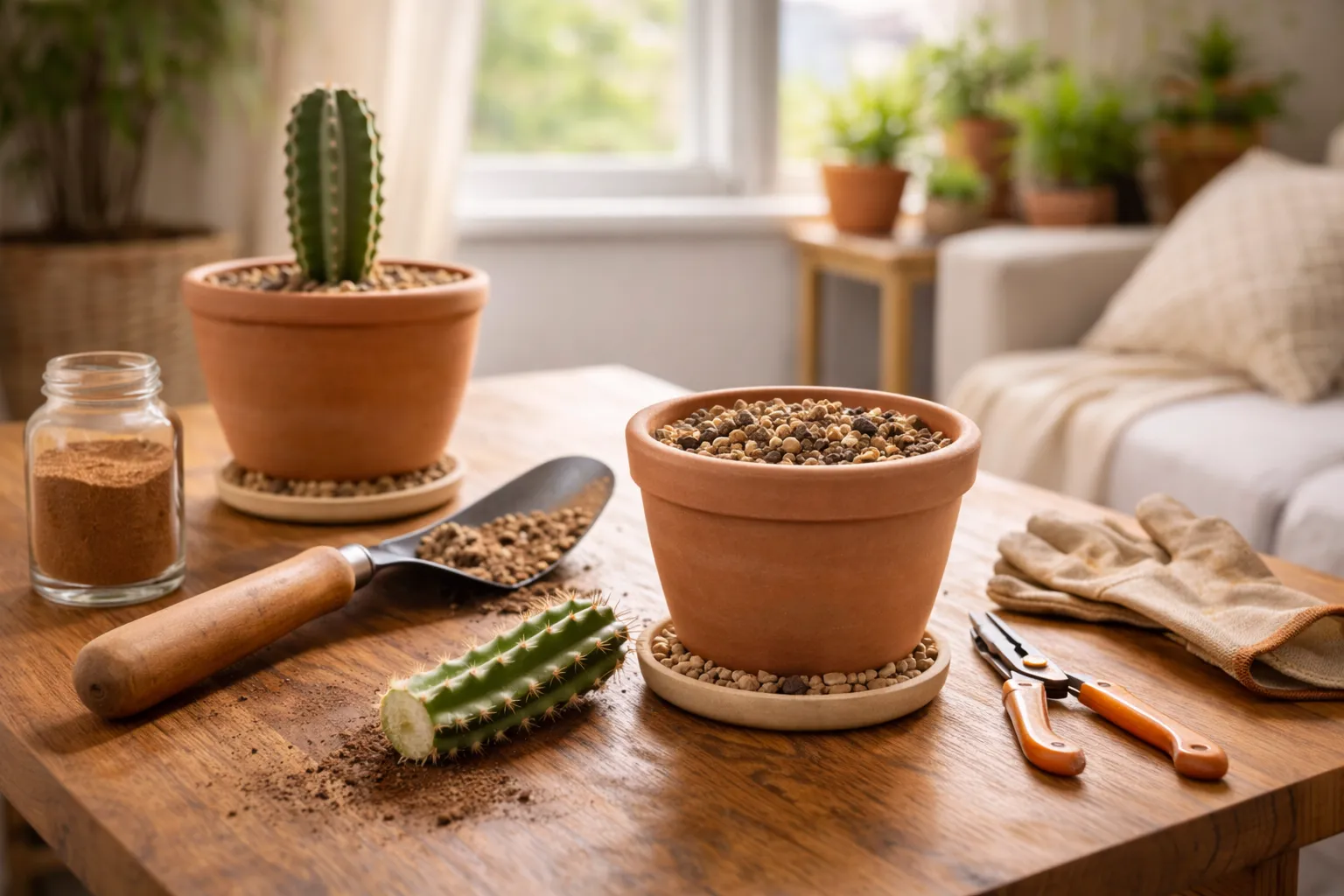 Como fazer muda de cacto passo a passo em vaso com substrato