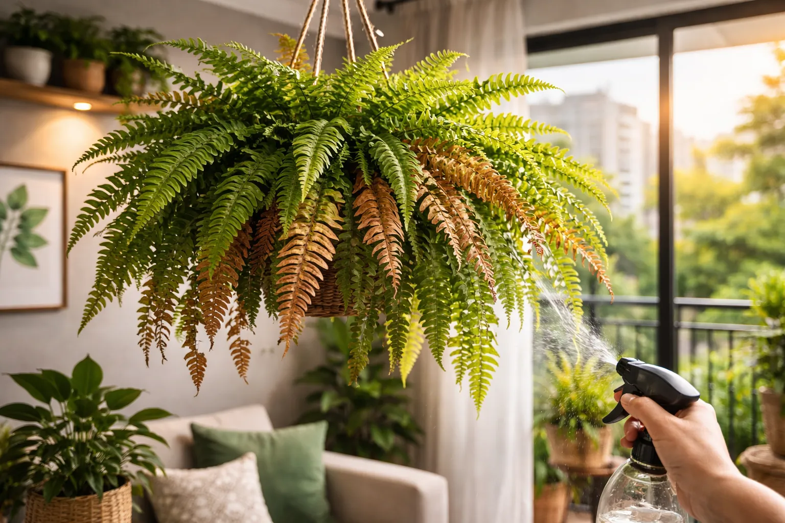 Por que minha Samambaia está com folhas secas em apartamento