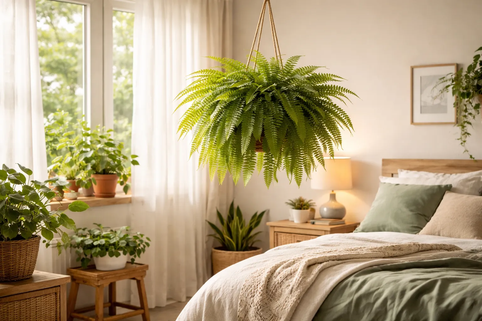 Samambaia pode ficar no quarto em ambiente interno bem iluminado