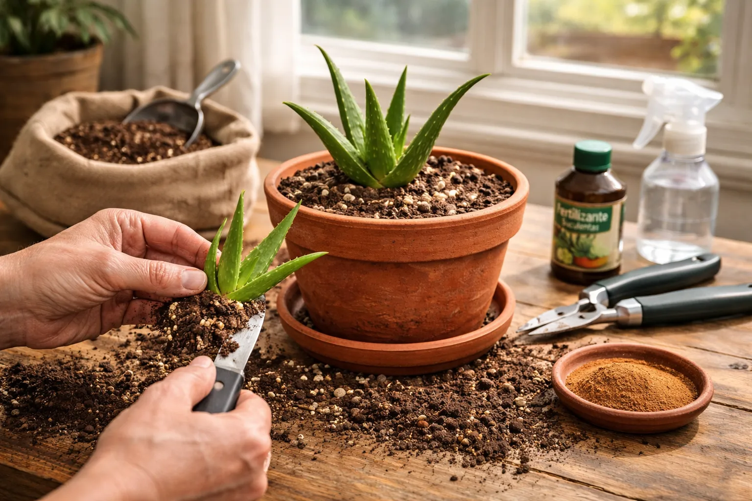 Como fazer muda de Babosa passo a passo separando broto lateral