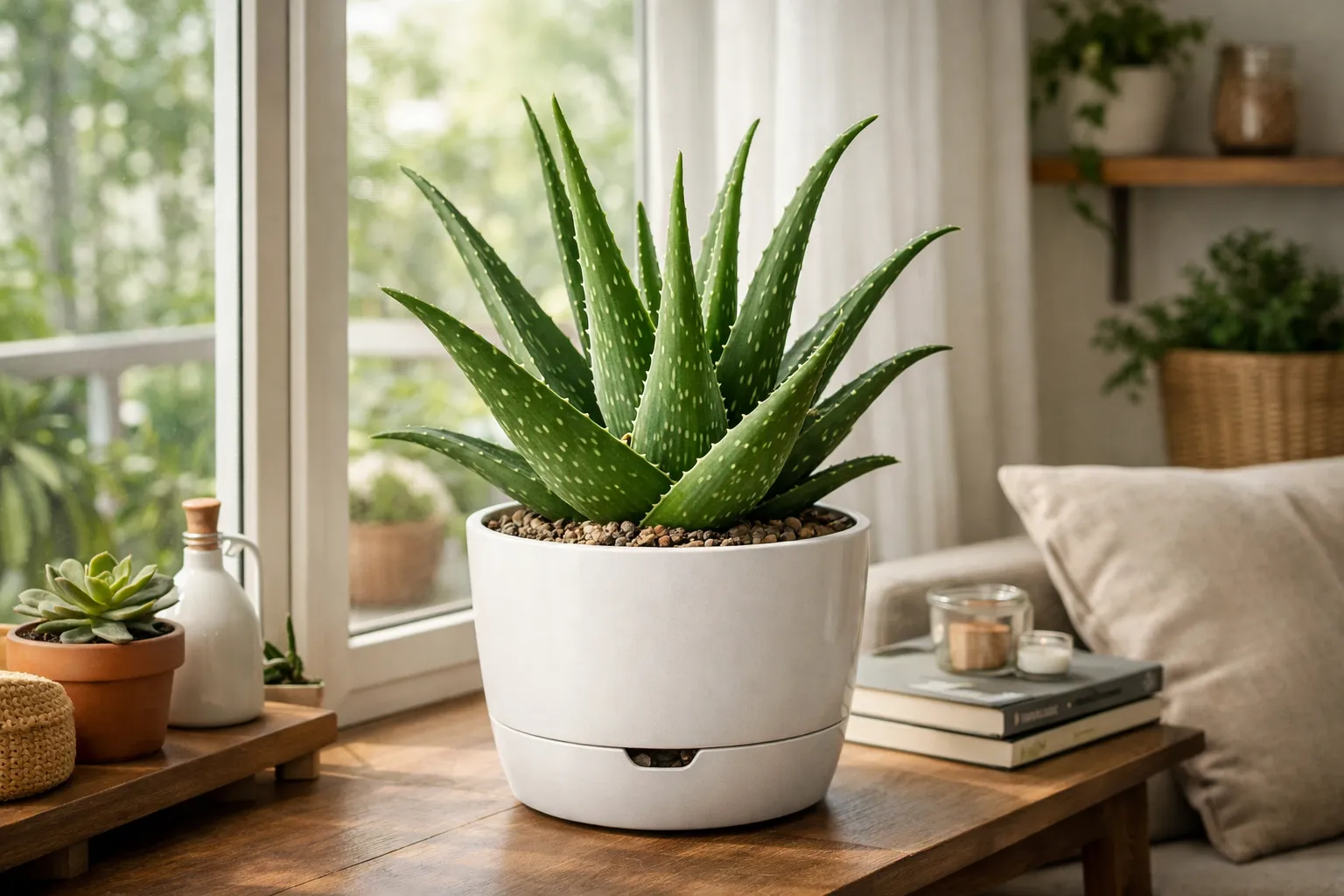 Posso deixar Babosa em local pouco iluminado dentro de casa