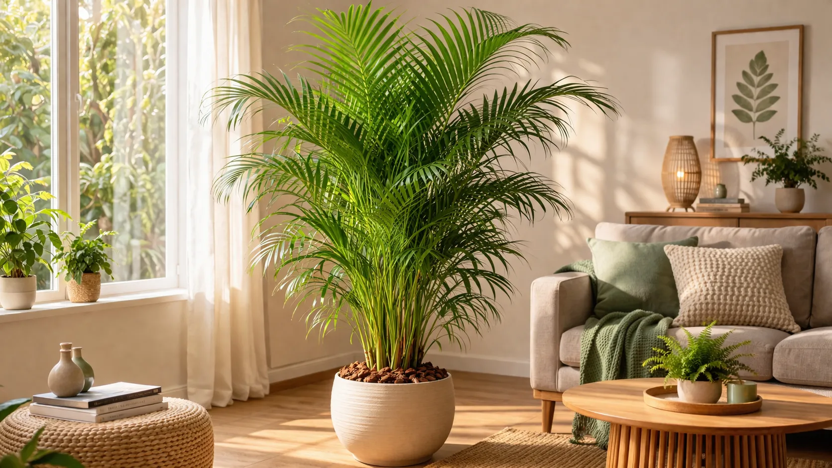 A Palmeira-Areca pode pegar pragas em ambiente interno bem iluminado